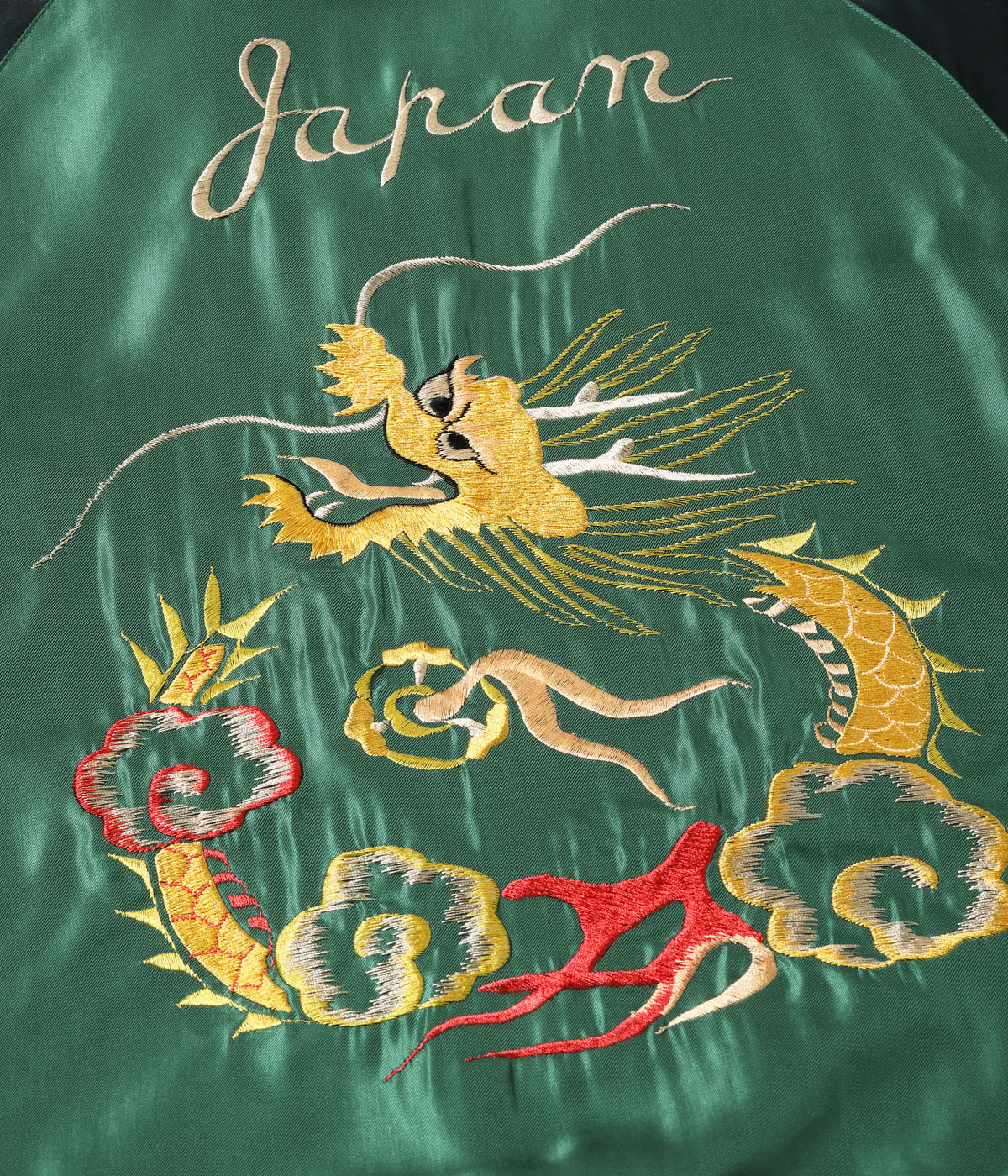 Lot No. TT15795-119 / Mid 1950s Style Velveteen (Two-tone)  Acetate Souvenir Jacket TIGER HEAD  GOLD DRAGON