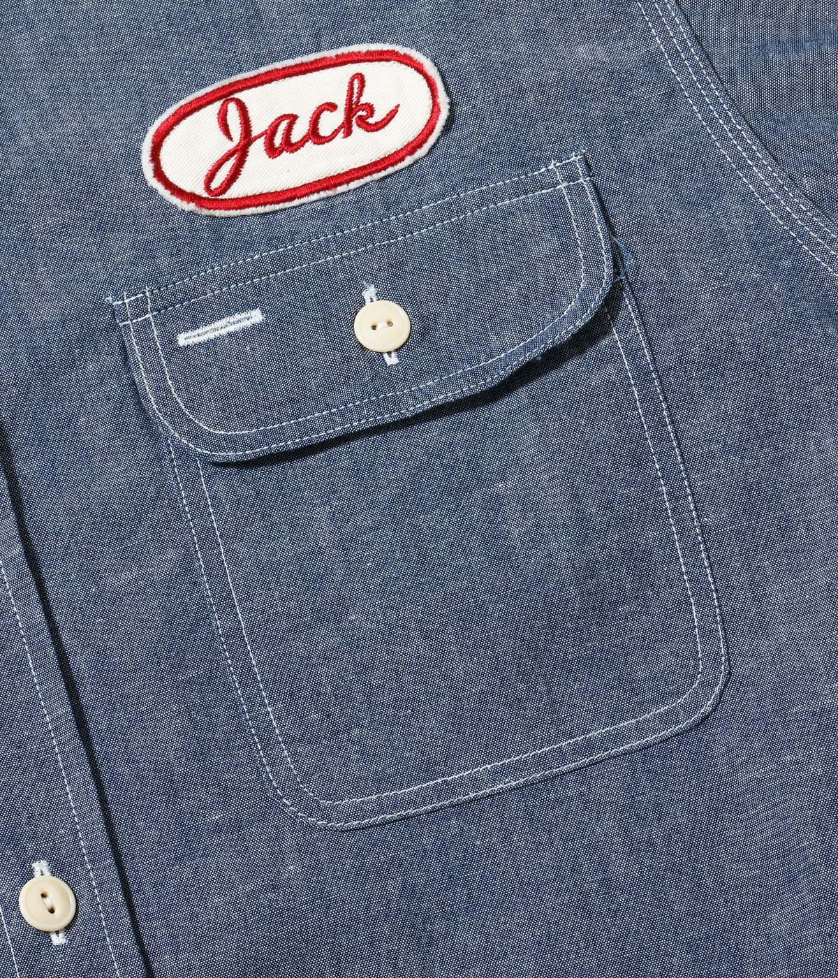 Lot No. SC39731 / CHAMBRAY WORK SHIRT with CHAIN EMBROIDERED