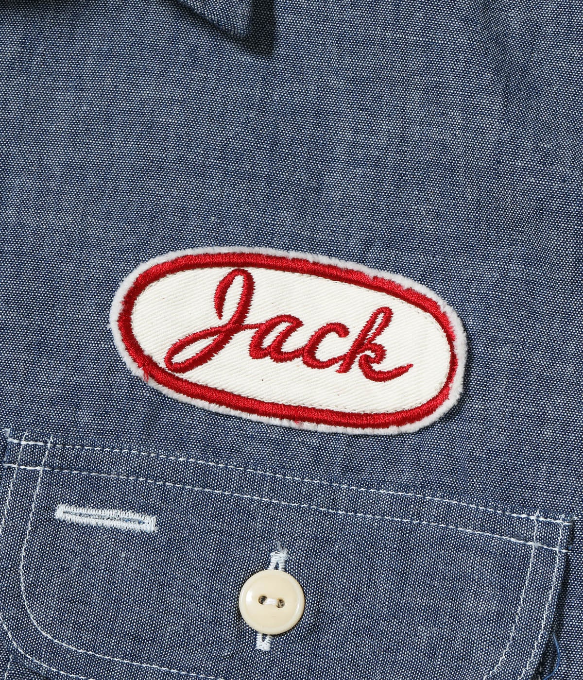 Lot No. SC39731 / CHAMBRAY WORK SHIRT with CHAIN EMBROIDERED