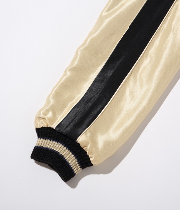 Lot No. TT14892-190 / Early 1950s Style Acetate Souvenir Jacket ROARING TIGER  LANDSCAPE