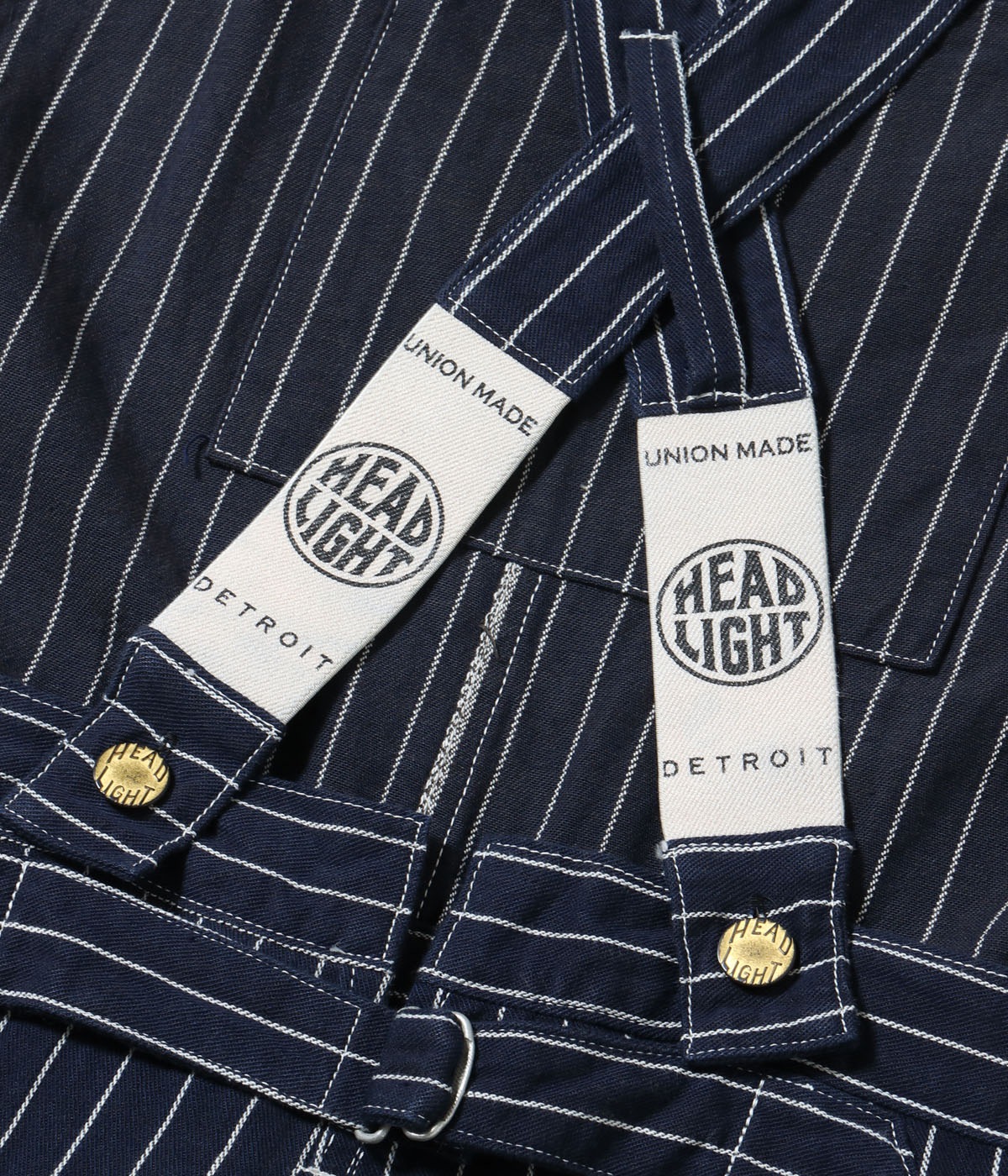 Lot No. HD42498 / HEADLIGHT 8oz. SPECIAL WOVEN STRIPE DENIM LOW BACK OVERALLS