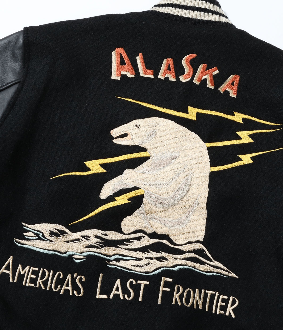 Lot No. WV15784-119 / 30oz. WOOL MELTON AWARD JACKET POLAR BEAR (BLACK)