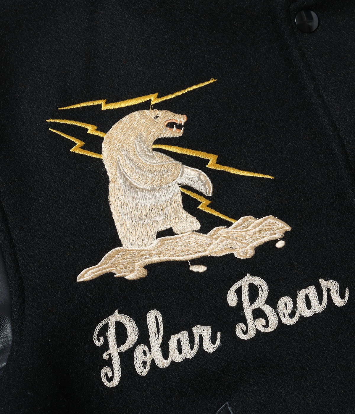 Lot No. WV15784-119 / 30oz. WOOL MELTON AWARD JACKET POLAR BEAR (BLACK)