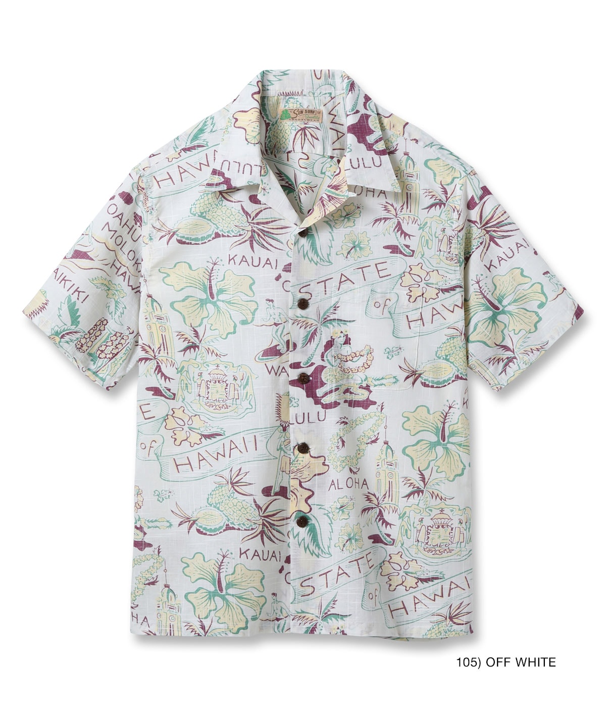 Lot No. SS39693 / COTTON LINEN SLUBYARN HAWAIIAN SHIRT “STATE OF