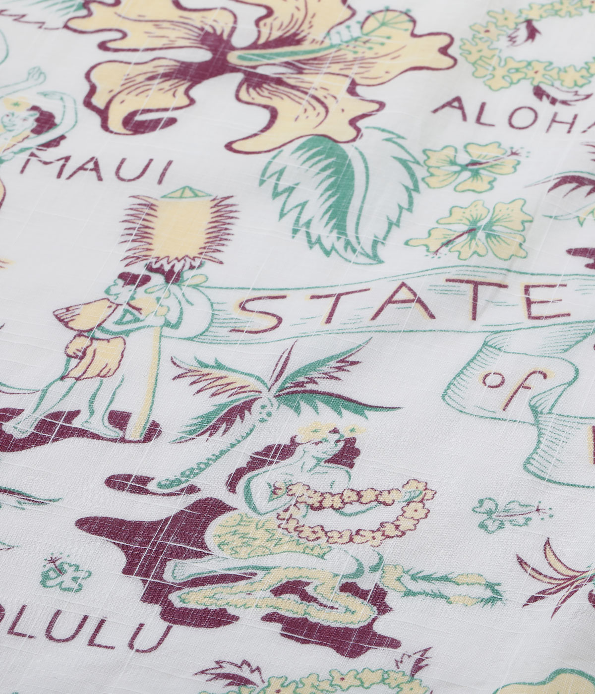 Lot No. SS39693 / COTTON LINEN SLUBYARN HAWAIIAN SHIRT ��STATE OF HAWAII��