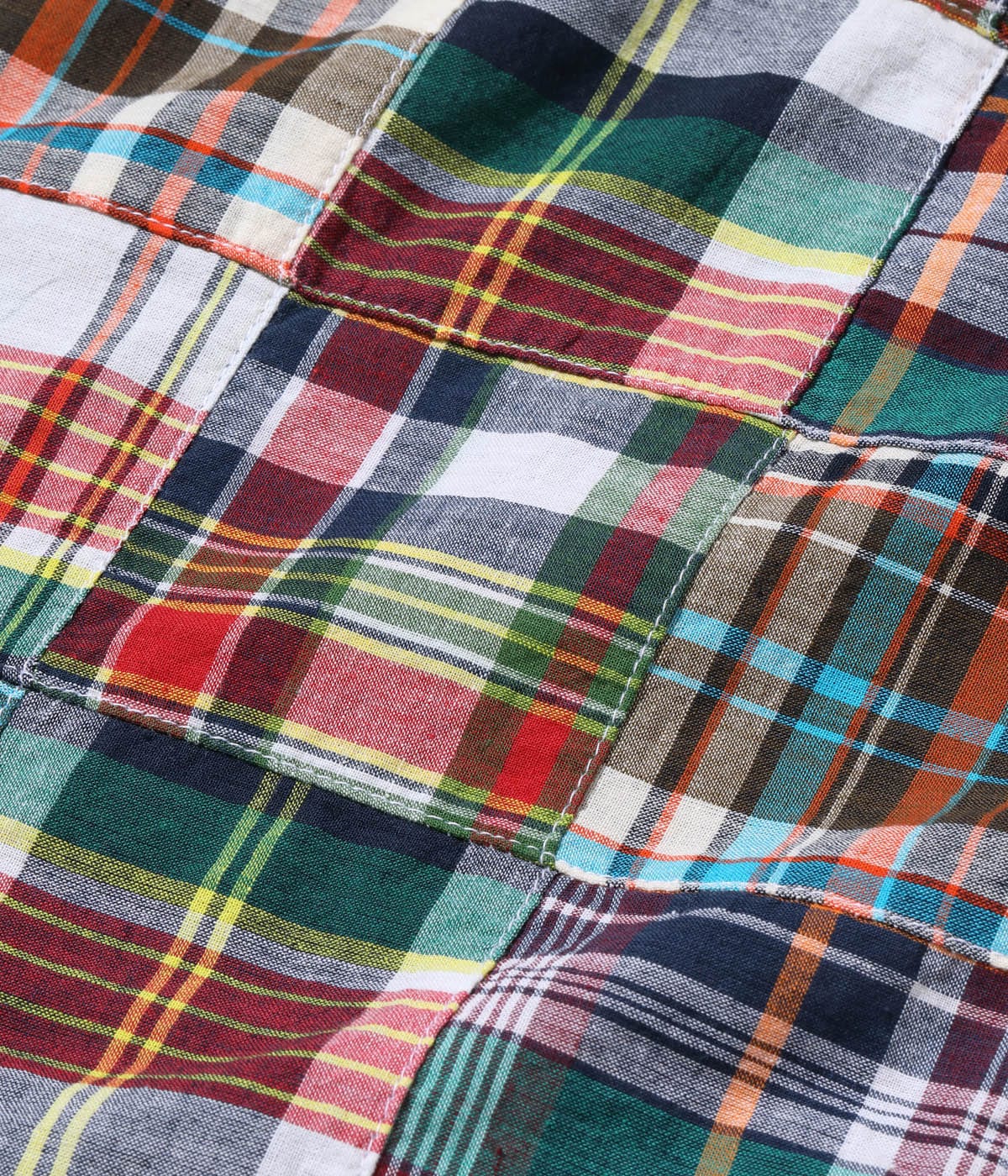 Lot No. SC29257 / INDIA MADRAS CHECK PATCHWORK OPEN SHIRT