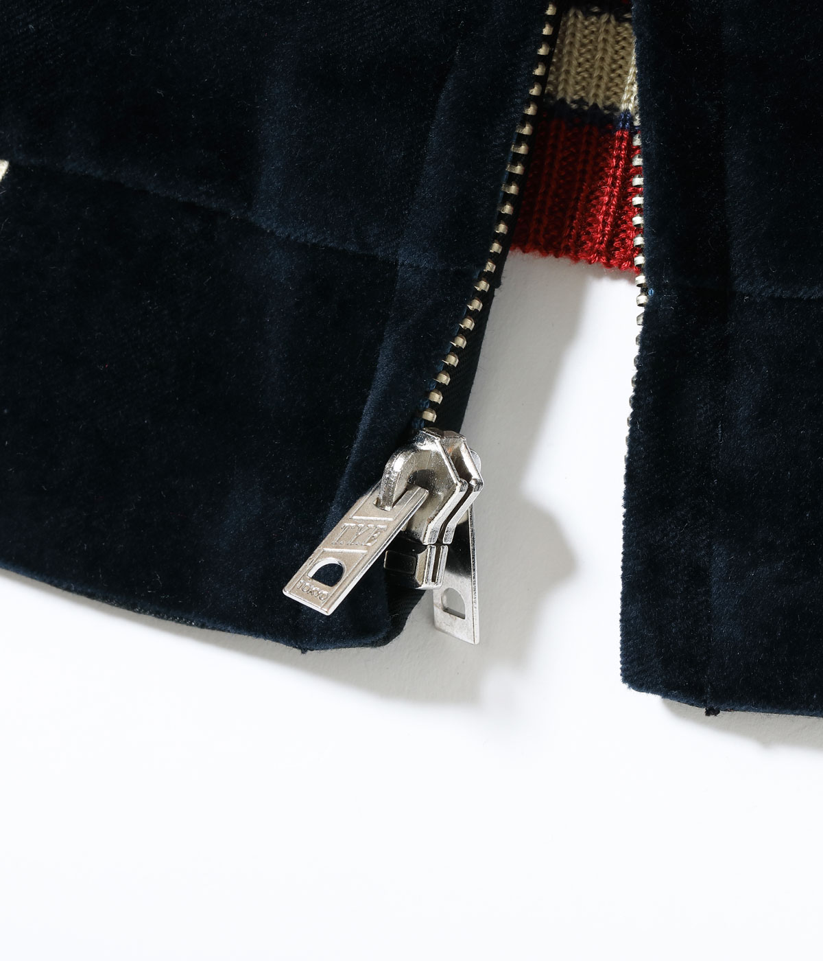 Lot No. TT15795-128 / Mid 1950s Style Velveteen (Two-tone)  Acetate Souvenir Jacket WHITE DRAGON  EAGLE