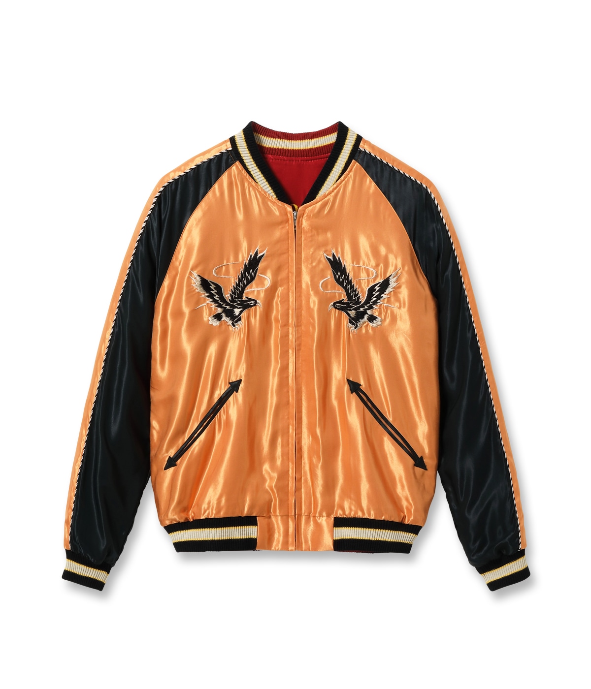 Lot No. TT15972-159 / Early 1950s Style Acetate Souvenir Jacket ��BLACK EAGLE�� �� ��DRAGON HEAD��