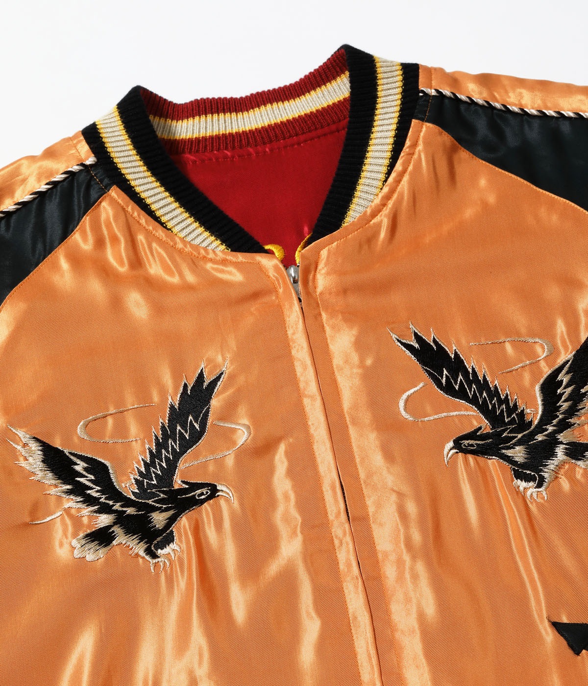 Lot No. TT15972-159 / Early 1950s Style Acetate Souvenir Jacket ��BLACK EAGLE�� �� ��DRAGON HEAD��