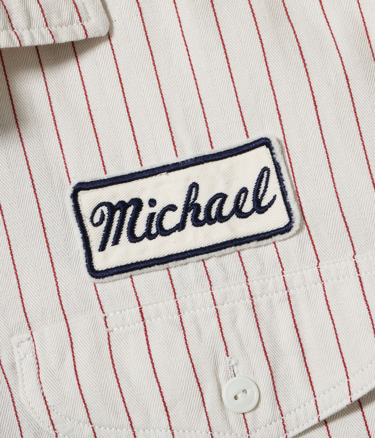 Lot No. SC39732 / COKE STRIPE WORK SHIRT with EMBROIDERED (SHORT SLEEVE)