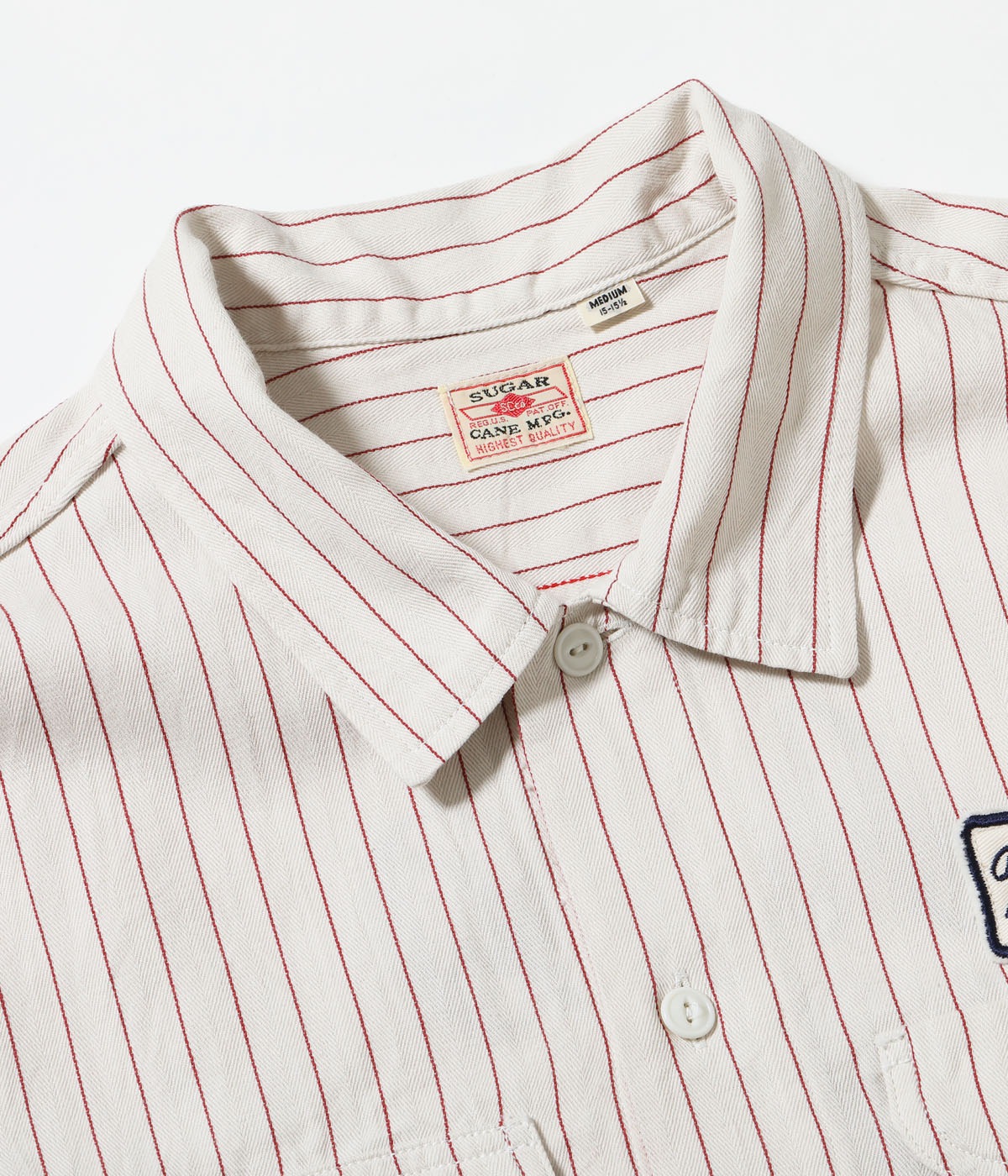 Lot No. SC39732 / COKE STRIPE WORK SHIRT with EMBROIDERED (SHORT SLEEVE)