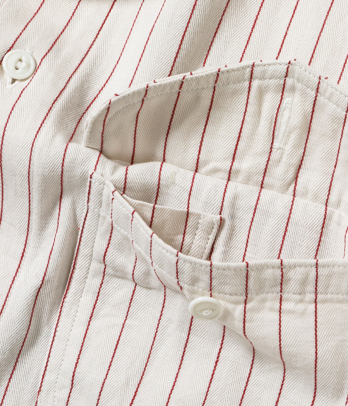 Lot No. SC39732 / COKE STRIPE WORK SHIRT with EMBROIDERED (SHORT SLEEVE)