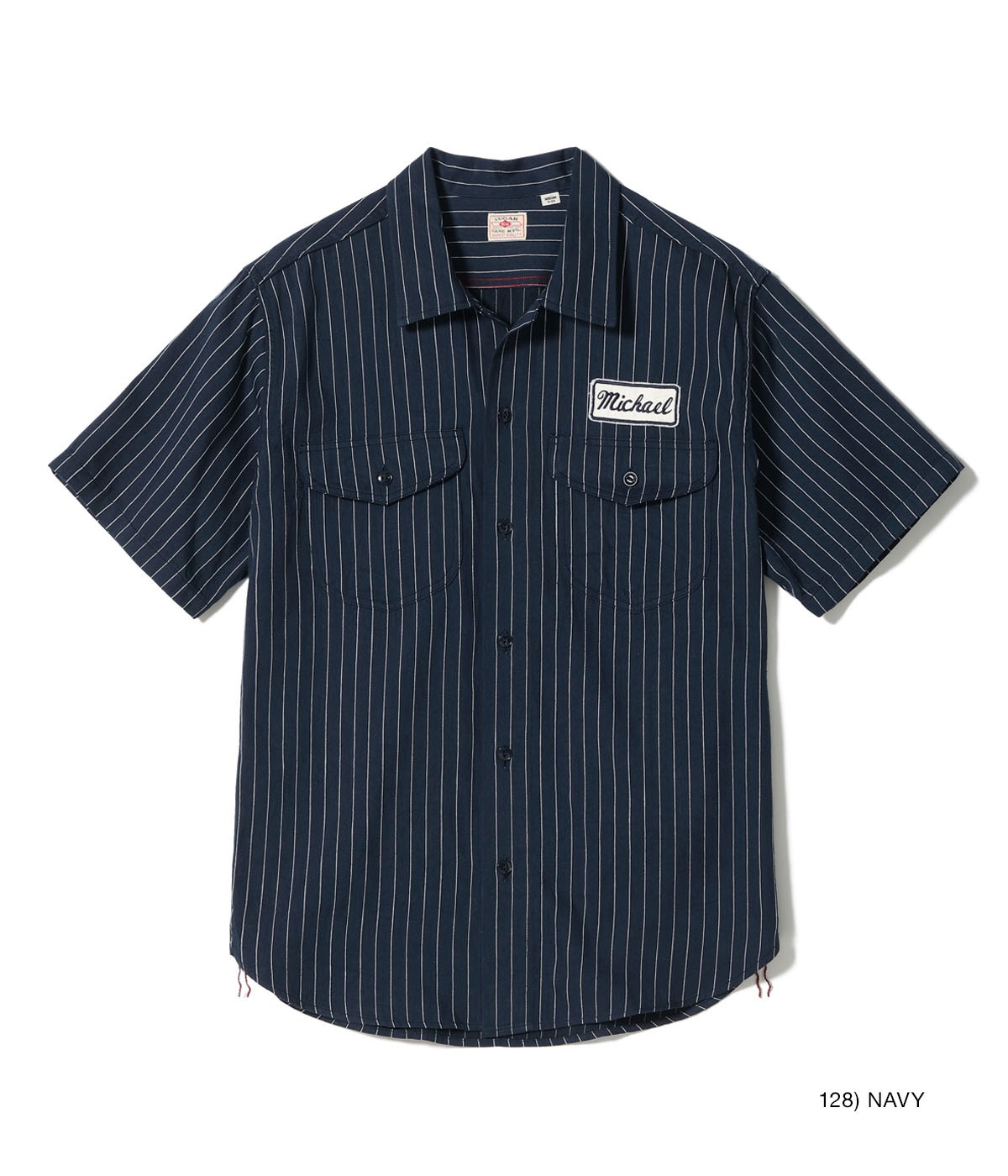 Lot No. SC39732 / COKE STRIPE WORK SHIRT with EMBROIDERED (SHORT SLEEVE)