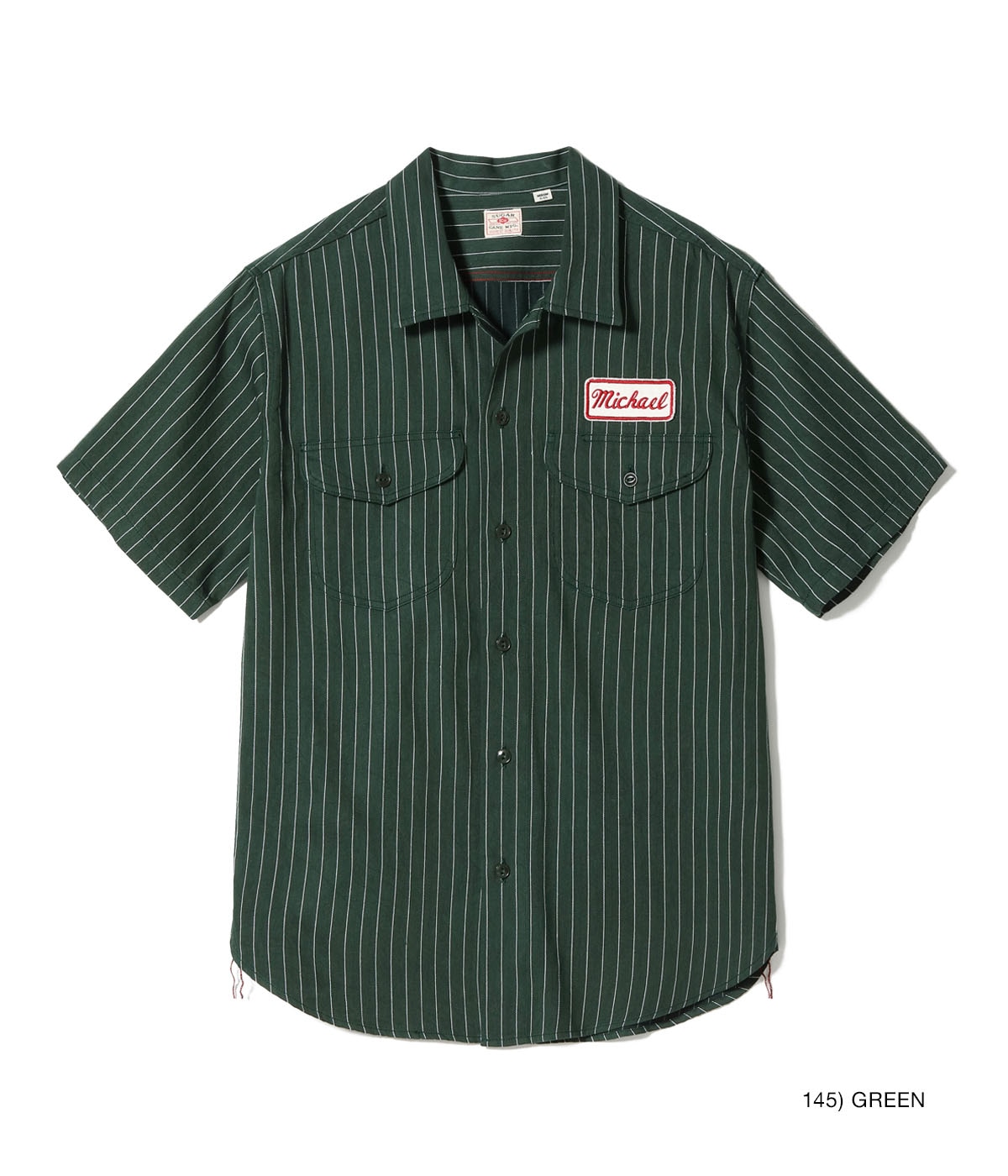 Lot No. SC39732 / COKE STRIPE WORK SHIRT with EMBROIDERED (SHORT SLEEVE)