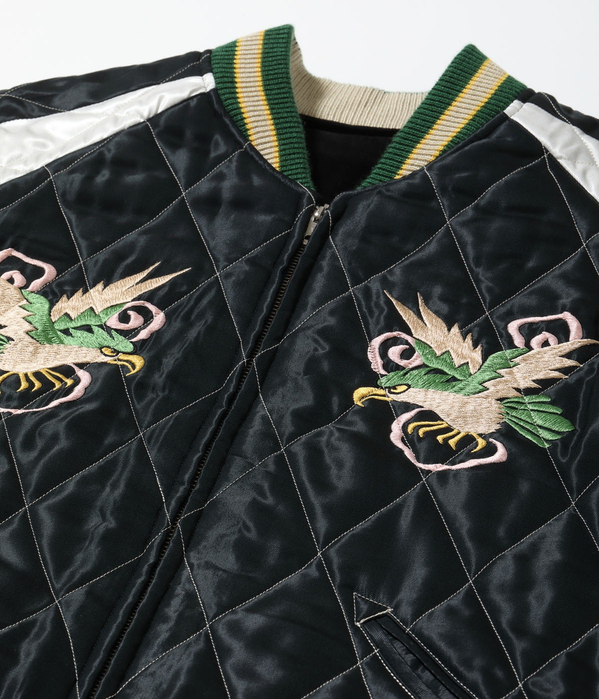 Lot No. TT15666-119 / Mid 1950s Style Velveteen Souvenir Jacket ��SPIDERWEB, SNAKE & SKULL�� �� ��DRAGON & TIGER��