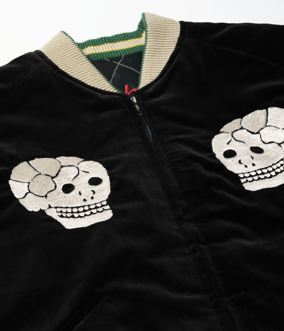 Lot No. TT15666-119 / Mid 1950s Style Velveteen Souvenir Jacket ��SPIDERWEB, SNAKE & SKULL�� �� ��DRAGON & TIGER��