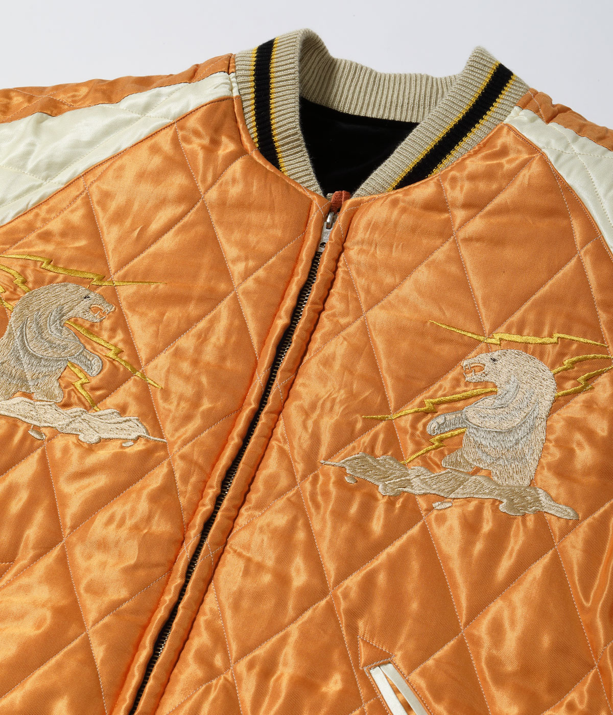 Lot No. TT15792-119 / Late 1950s Style Velveteen Souvenir Jacket POLAR BEAR  ALASKA MAP