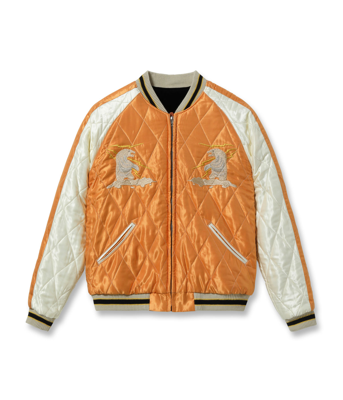 Lot No. TT15792-119 / Late 1950s Style Velveteen Souvenir Jacket POLAR BEAR  ALASKA MAP