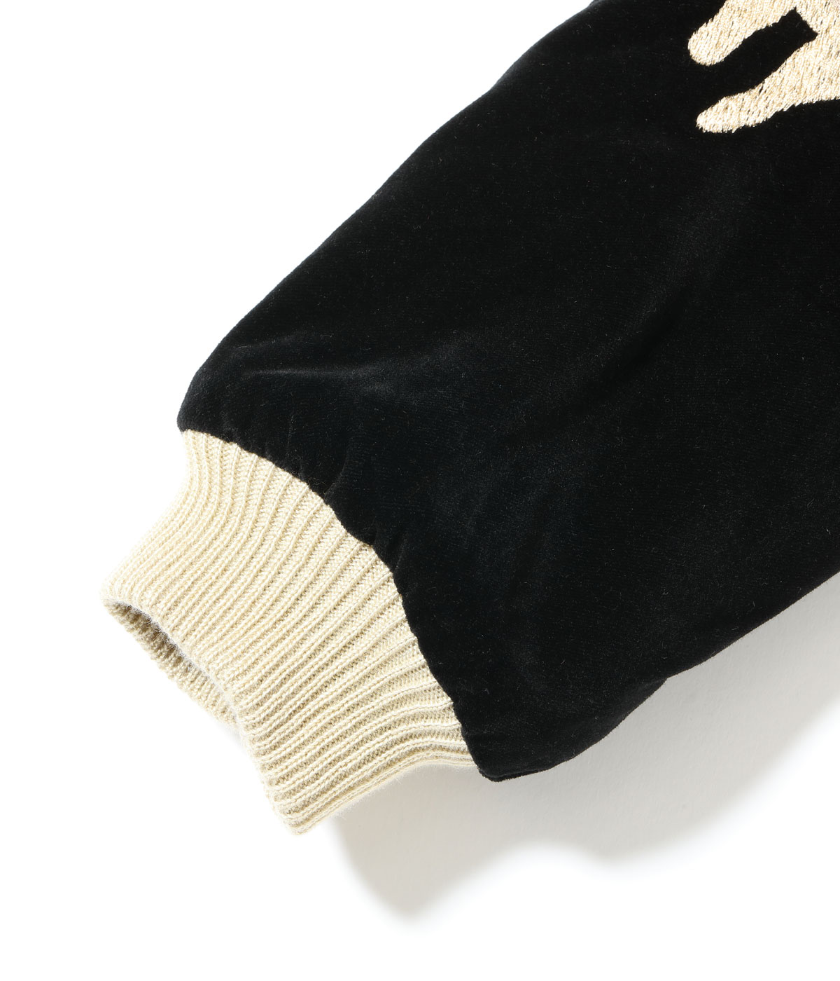 Lot No. TT15792-119 / Late 1950s Style Velveteen Souvenir Jacket POLAR BEAR  ALASKA MAP