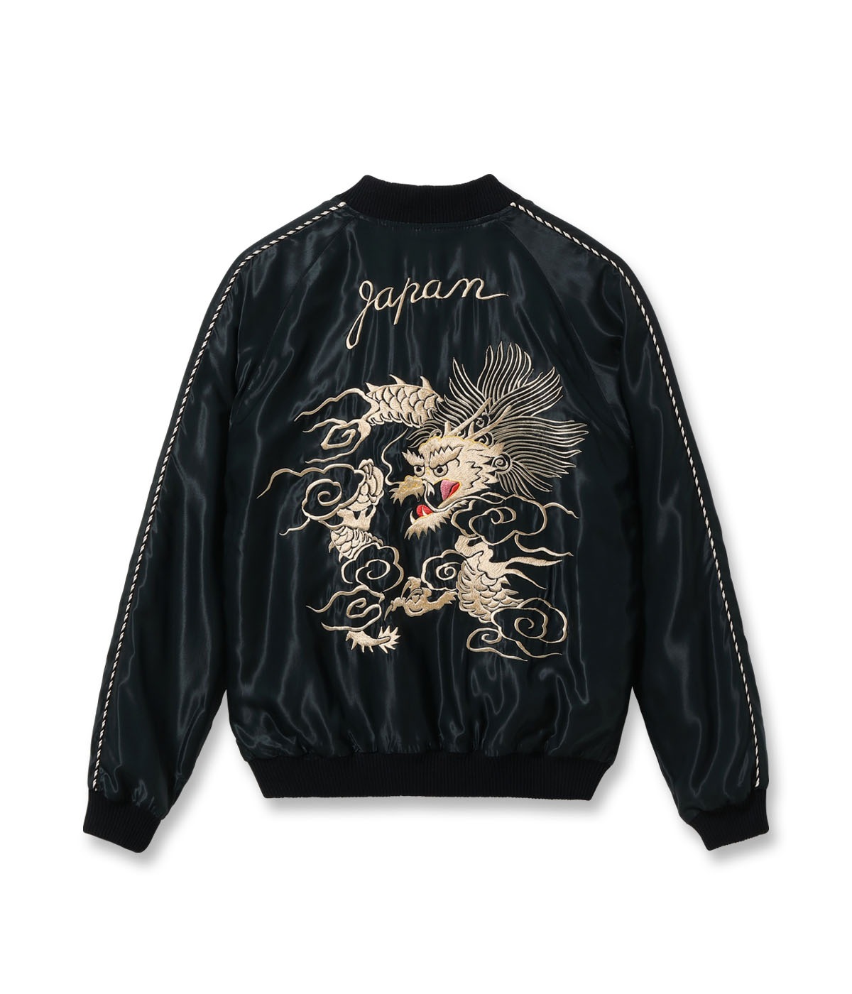 Lot No. TT15972-219 / Mid 1950s Style Acetate Souvenir Jacket ��WHITE DRAGON�� �� ��TIGER HEAD��