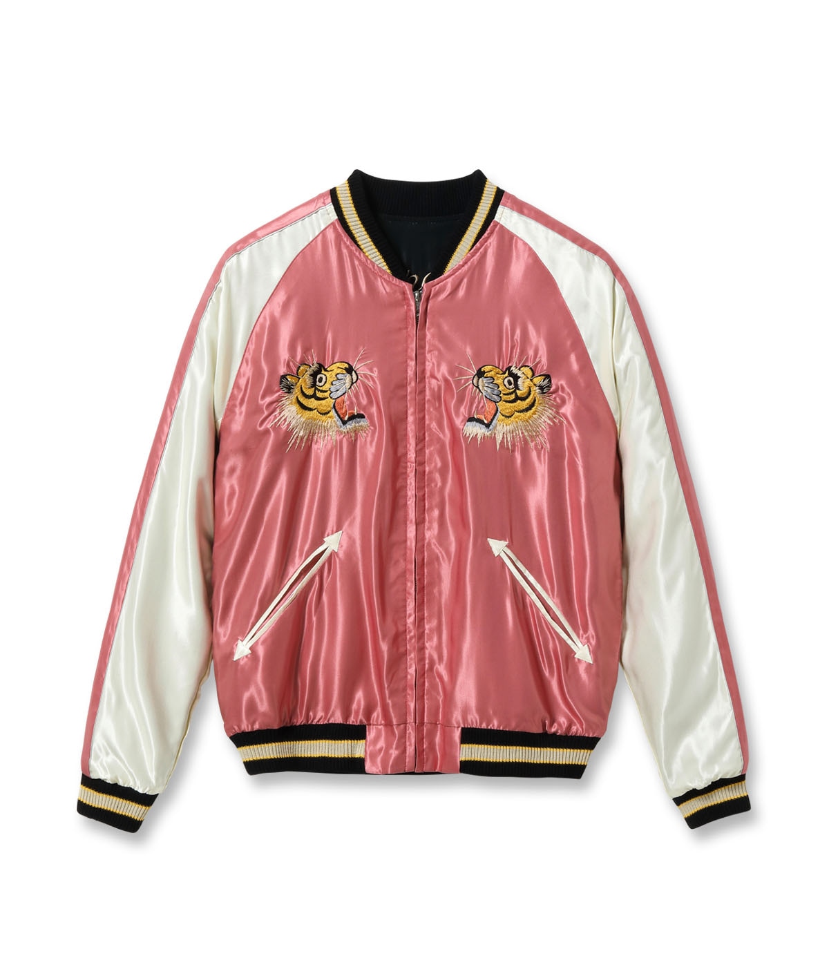 Lot No. TT15972-219 / Mid 1950s Style Acetate Souvenir Jacket ��WHITE DRAGON�� �� ��TIGER HEAD��