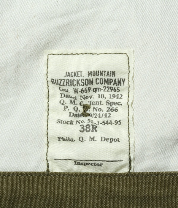 Lot No. BR14696 / JACKET, MOUNTAIN ��BUZZ RICKSON COMPANY��