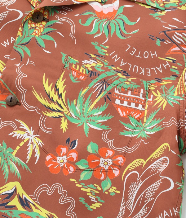 Lot No. SS38801 / RAYON HAWAIIAN SHIRT ��HALEKULANI��