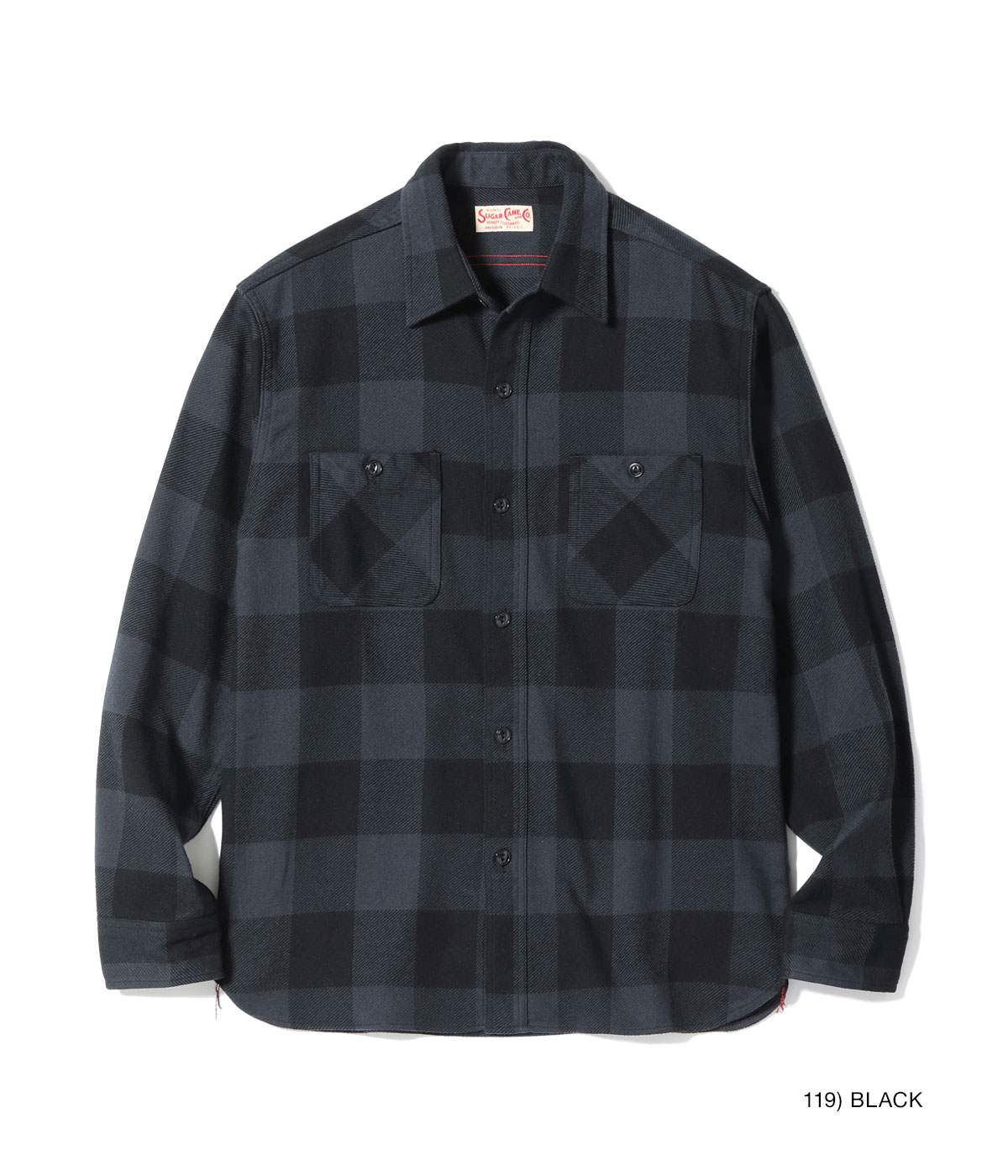 Lot No. SC29557 / TWILL CHECK WORK SHIRT - SUGAR CANE,SUGAR