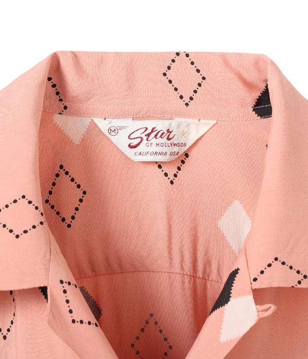 Lot No. SH38384 / HIGH DENSITY RAYON OPEN SHIRT ��ARGYLE�� (SHORT SLEEVE)