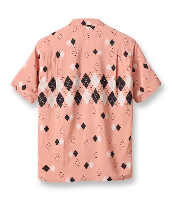 Lot No. SH38384 / HIGH DENSITY RAYON OPEN SHIRT ��ARGYLE�� (SHORT SLEEVE)