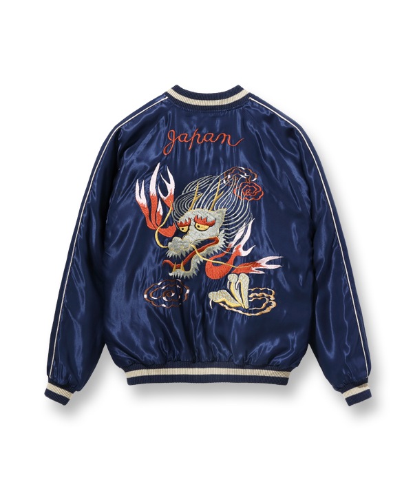 Lot No. TT15491-128 / Early 1950s Style Acetate Souvenir Jacket ��DRAGON HEAD�� �� ��ROARING TIGER��