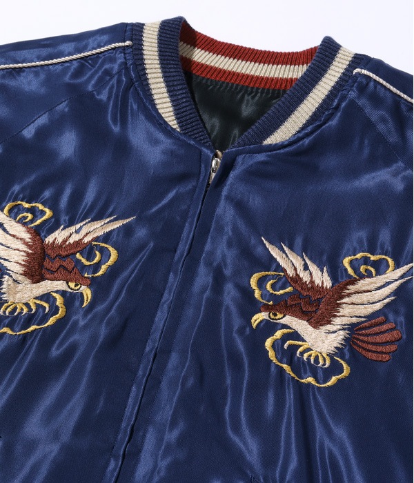Lot No. TT15491-128 / Early 1950s Style Acetate Souvenir Jacket ��DRAGON HEAD�� �� ��ROARING TIGER��
