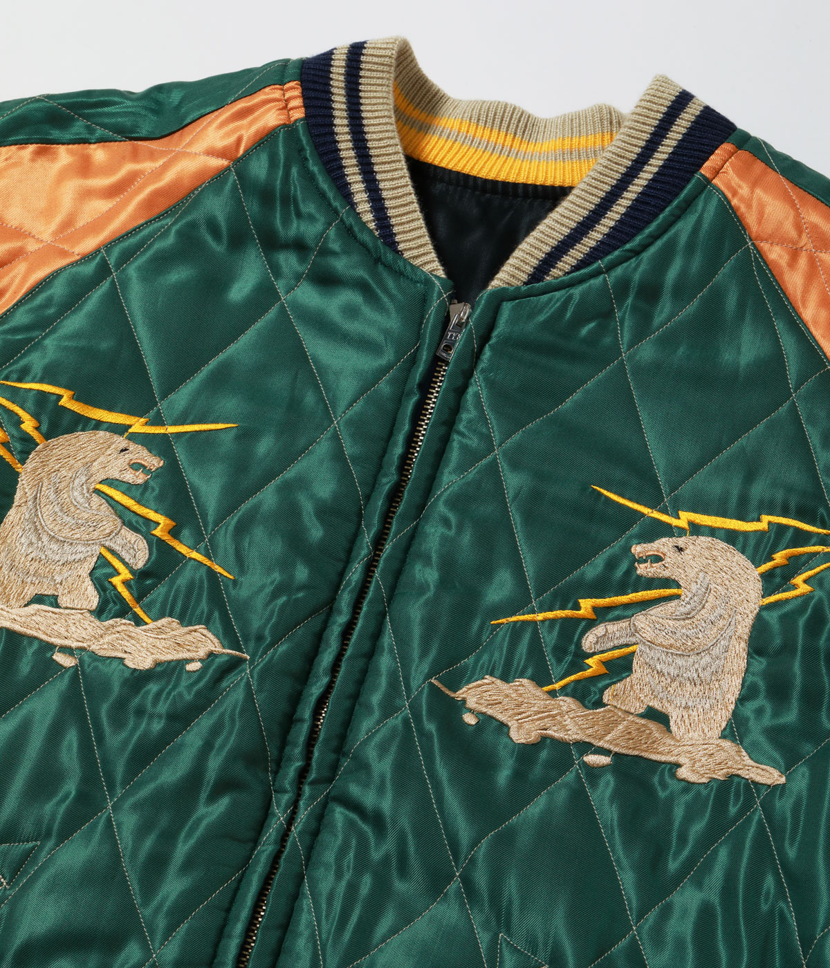 Lot No. TT15973-119 / Late 1950s Style Acetate Quilted Souvenir Jacket ��MOOSE�� �� ��ALASKAN EAGLE��