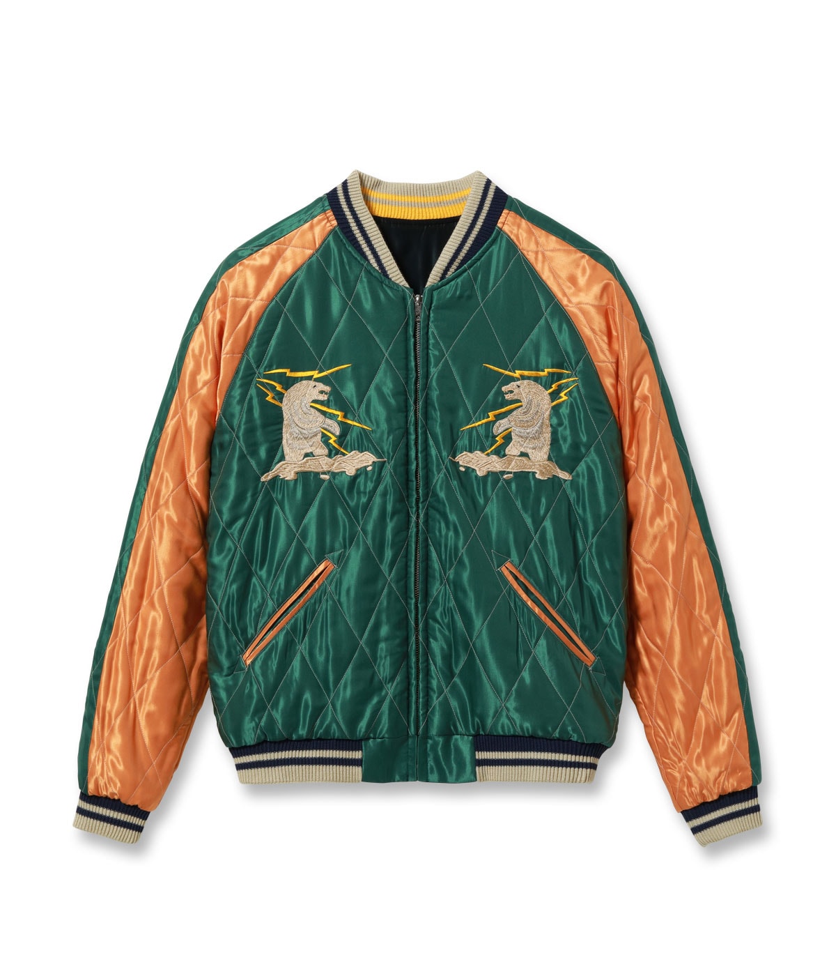 Lot No. TT15973-119 / Late 1950s Style Acetate Quilted Souvenir Jacket ��MOOSE�� �� ��ALASKAN EAGLE��