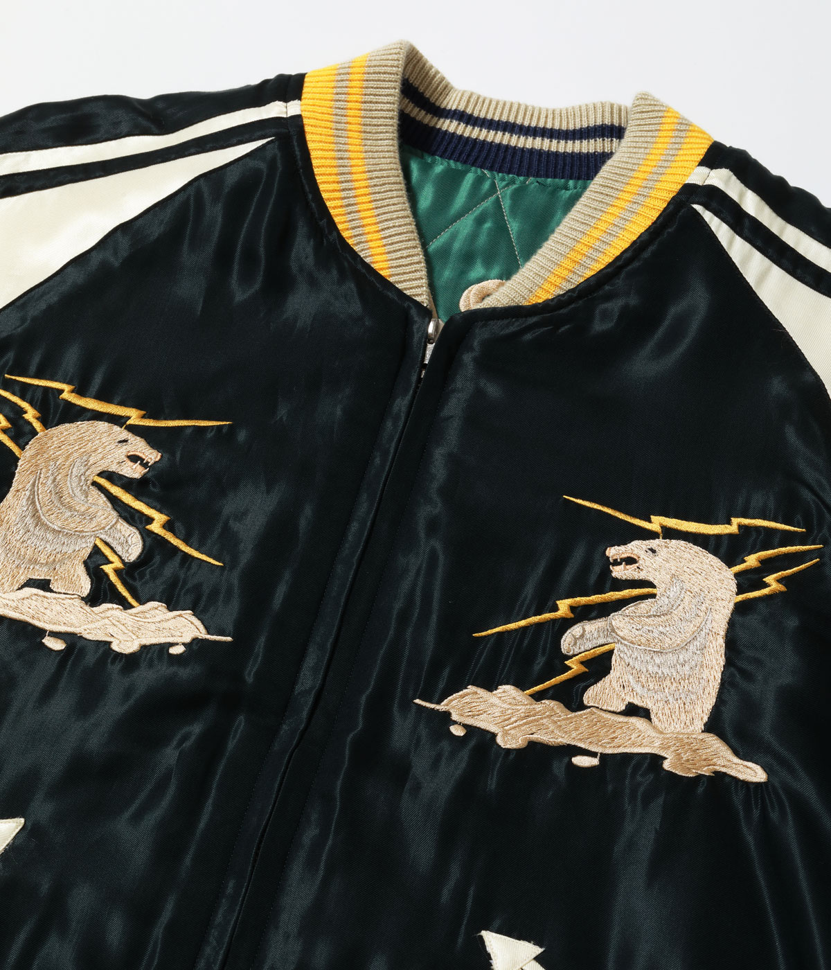 Lot No. TT15973-119 / Late 1950s Style Acetate Quilted Souvenir Jacket ��MOOSE�� �� ��ALASKAN EAGLE��