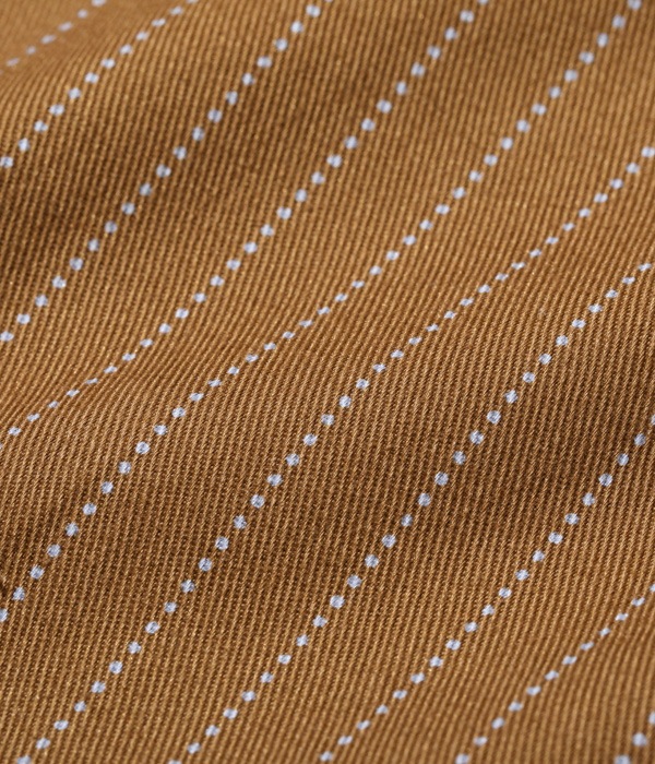 Lot No. SC28516 / FICTION ROMANCE 8.5oz. BROWN WABASH STRIPE WORK SHIRT (LONG SLEEVE)