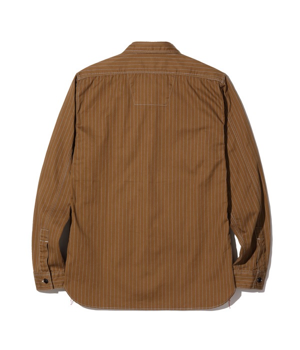 Lot No. SC28516 / FICTION ROMANCE 8.5oz. BROWN WABASH STRIPE WORK SHIRT (LONG SLEEVE)