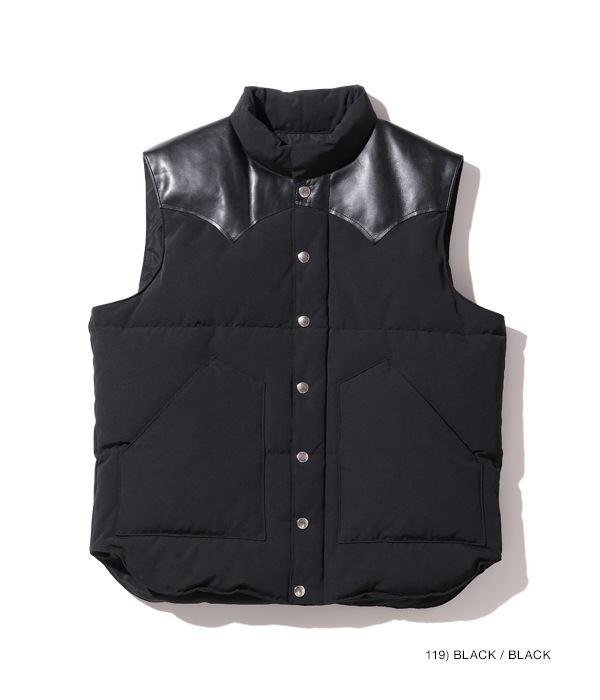 Lot No. SC15222 / LEATHER YOKE T/C DOWN VEST