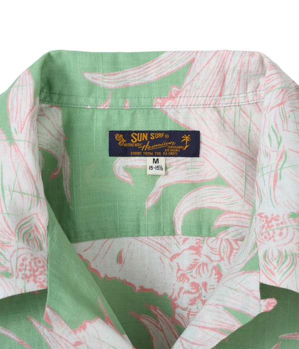 Lot No. SS38407 / COTTON LINEN SLUBYARN OPEN SHIRTS ��ISLAND PINEAPPLE��