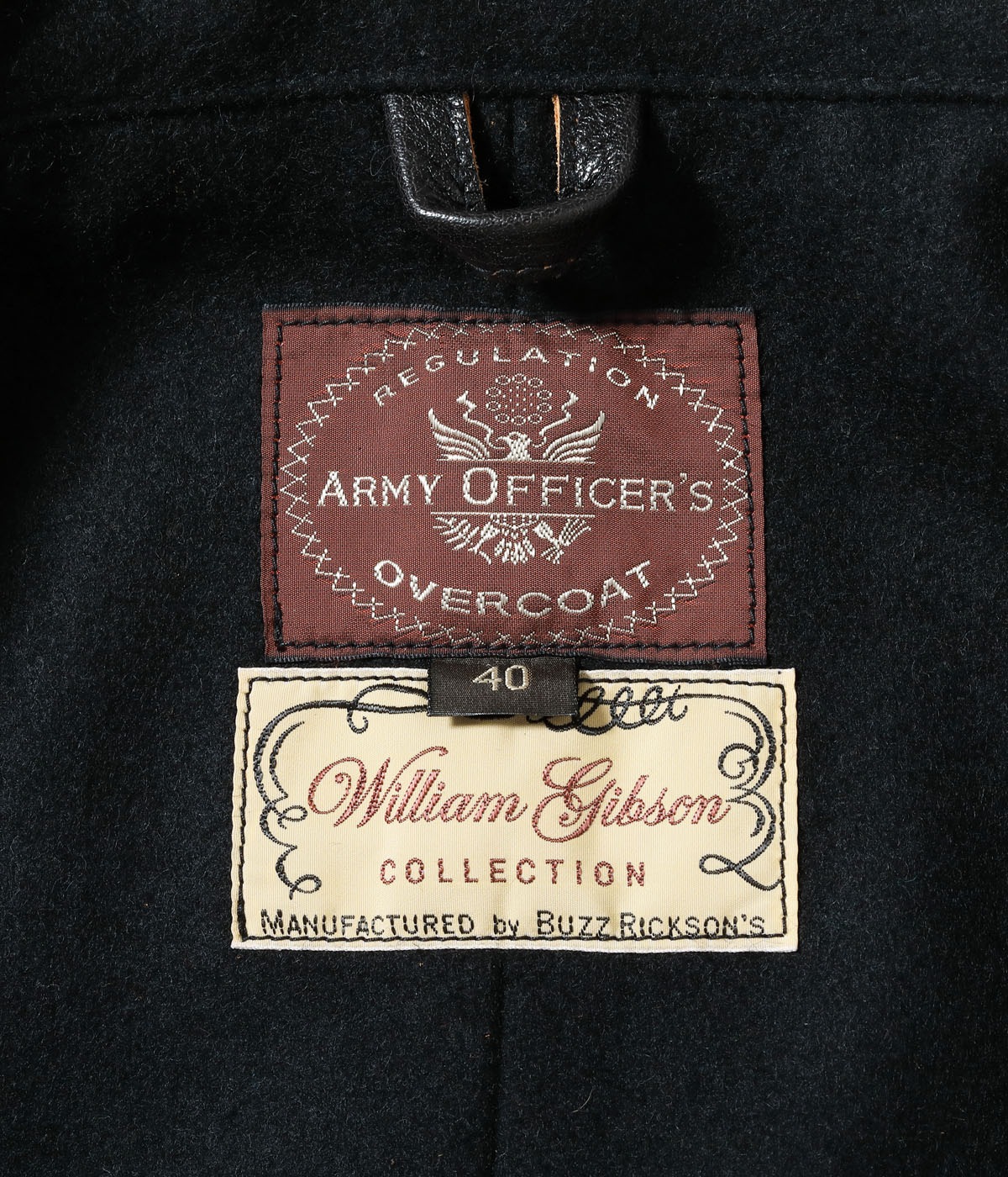 Lot No. BR80656 / WILLIAM GIBSON COLLECTION BLACK MACKINAW COAT BUFFALO HIDE