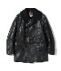 Lot No. BR80656 / WILLIAM GIBSON COLLECTION BLACK MACKINAW COAT BUFFALO HIDE