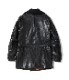 Lot No. BR80656 / WILLIAM GIBSON COLLECTION BLACK MACKINAW COAT BUFFALO HIDE