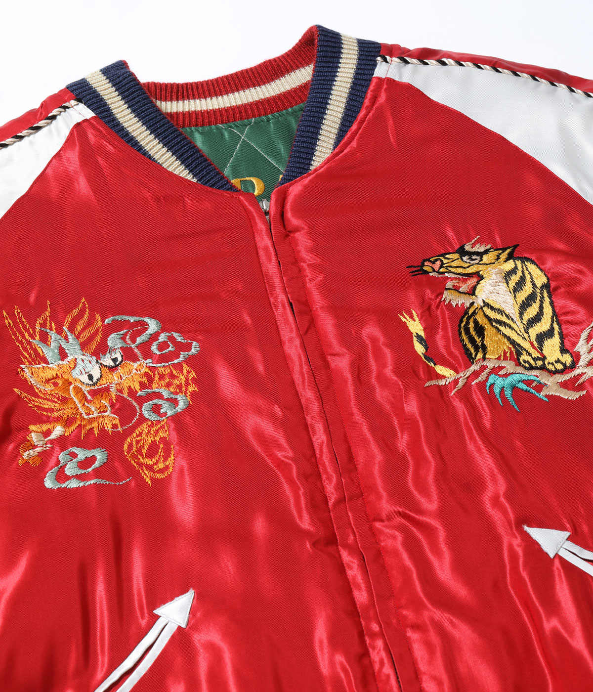 Lot No. TT15791-145 / Early 1950s Style Acetate Quilted Souvenir Jacket ��JAPAN MAP�� �� ��GOLD DRAGON��