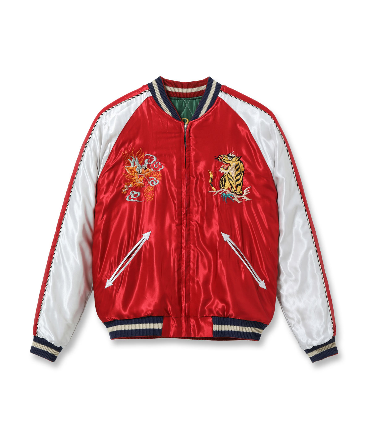 Lot No. TT15791-145 / Early 1950s Style Acetate Quilted Souvenir Jacket ��JAPAN MAP�� �� ��GOLD DRAGON��