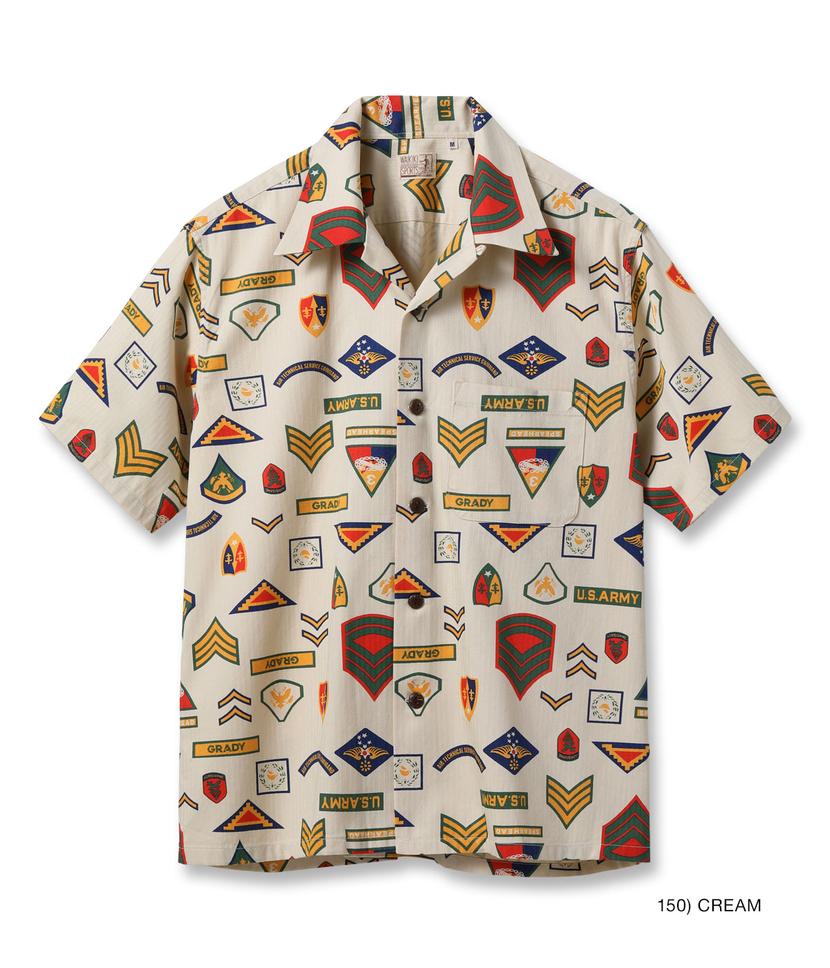 Lot No. SS39696 / COTTON HERRINGBONE HAWAIIAN SHIRT ��INSIGNIA OF ARMY��