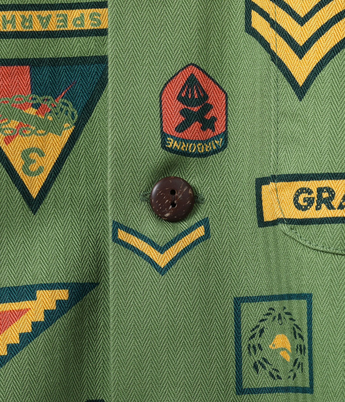 Lot No. SS39696 / COTTON HERRINGBONE HAWAIIAN SHIRT ��INSIGNIA OF ARMY��