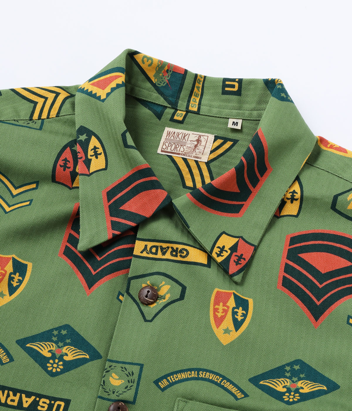 Lot No. SS39696 / COTTON HERRINGBONE HAWAIIAN SHIRT ��INSIGNIA OF ARMY��