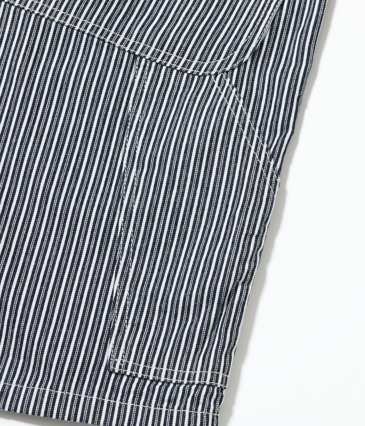 Lot No. SC52640 / FICTION ROMANCE 6oz. INDIGO STRIPE DOUBLE KNEE SHORTS