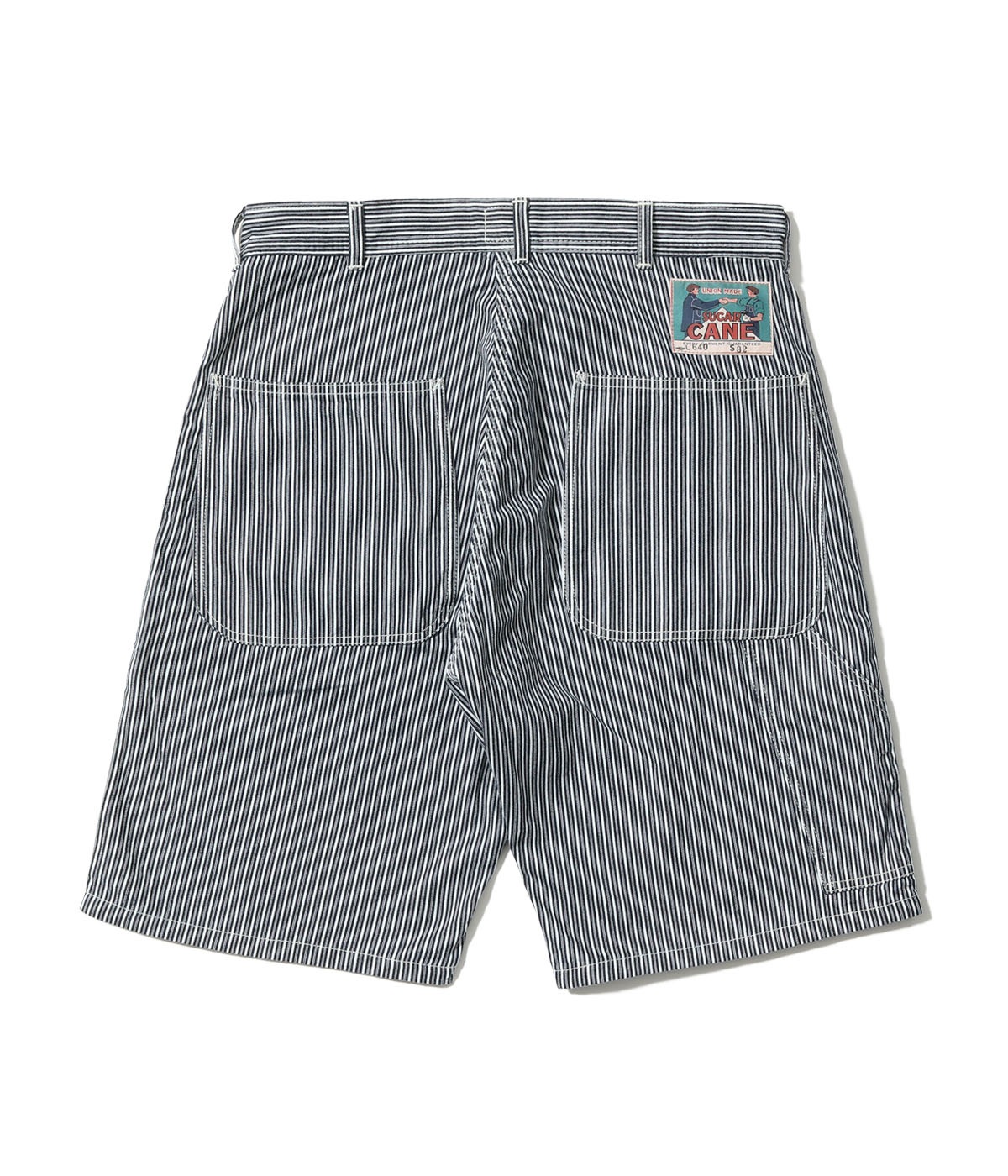 Lot No. SC52640 / FICTION ROMANCE 6oz. INDIGO STRIPE DOUBLE KNEE SHORTS