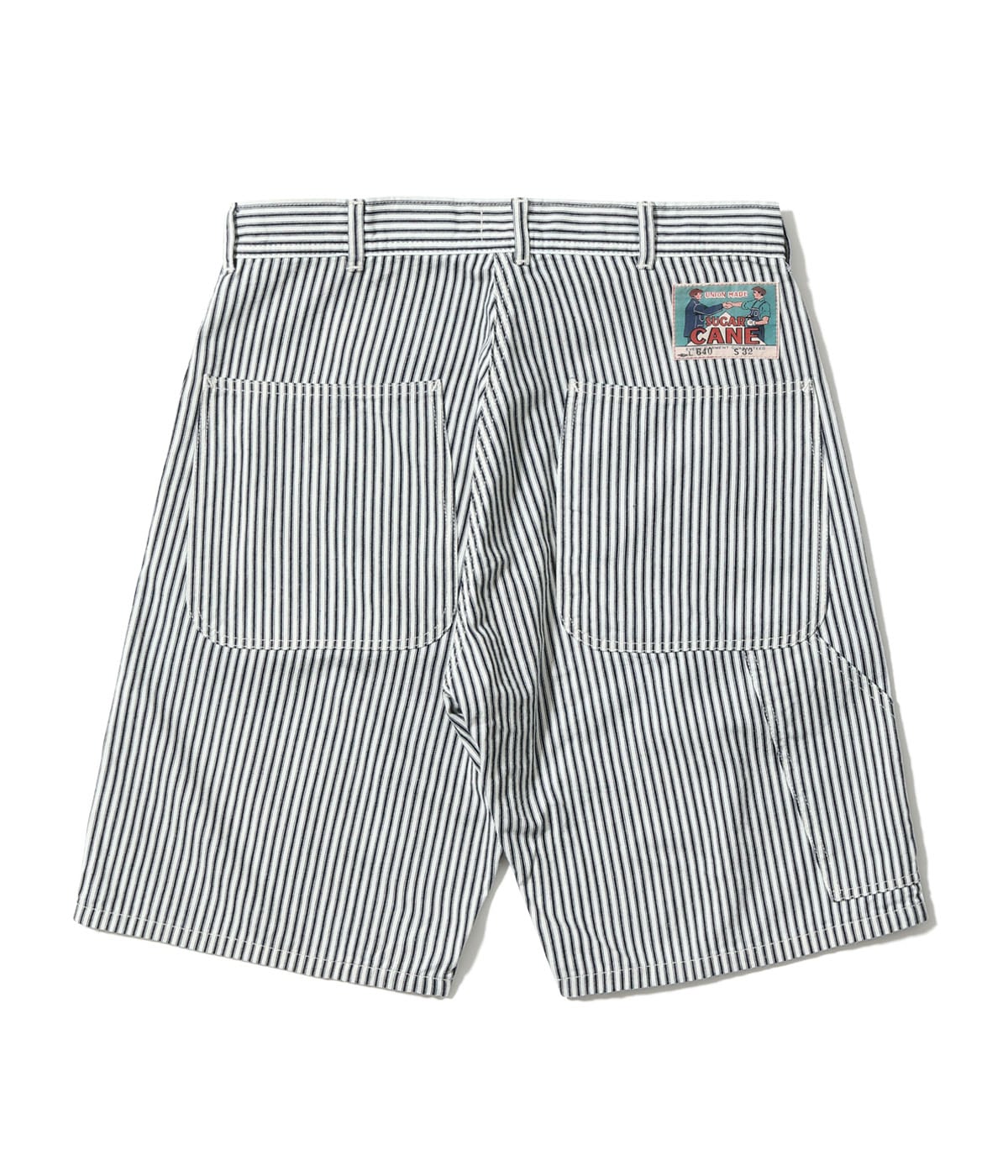 Lot No. SC52640 / FICTION ROMANCE 6oz. INDIGO STRIPE DOUBLE KNEE SHORTS